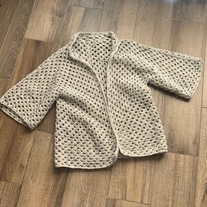Cozy Open-Knit Cream Sweater
